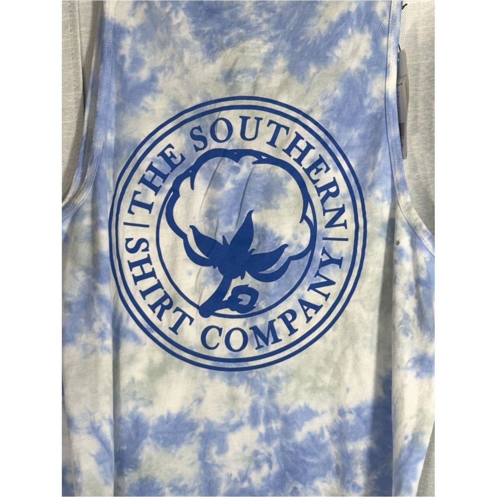 The Southern Shirt Company‎ Women's New Large Blue Tie-Dye Logo Tank